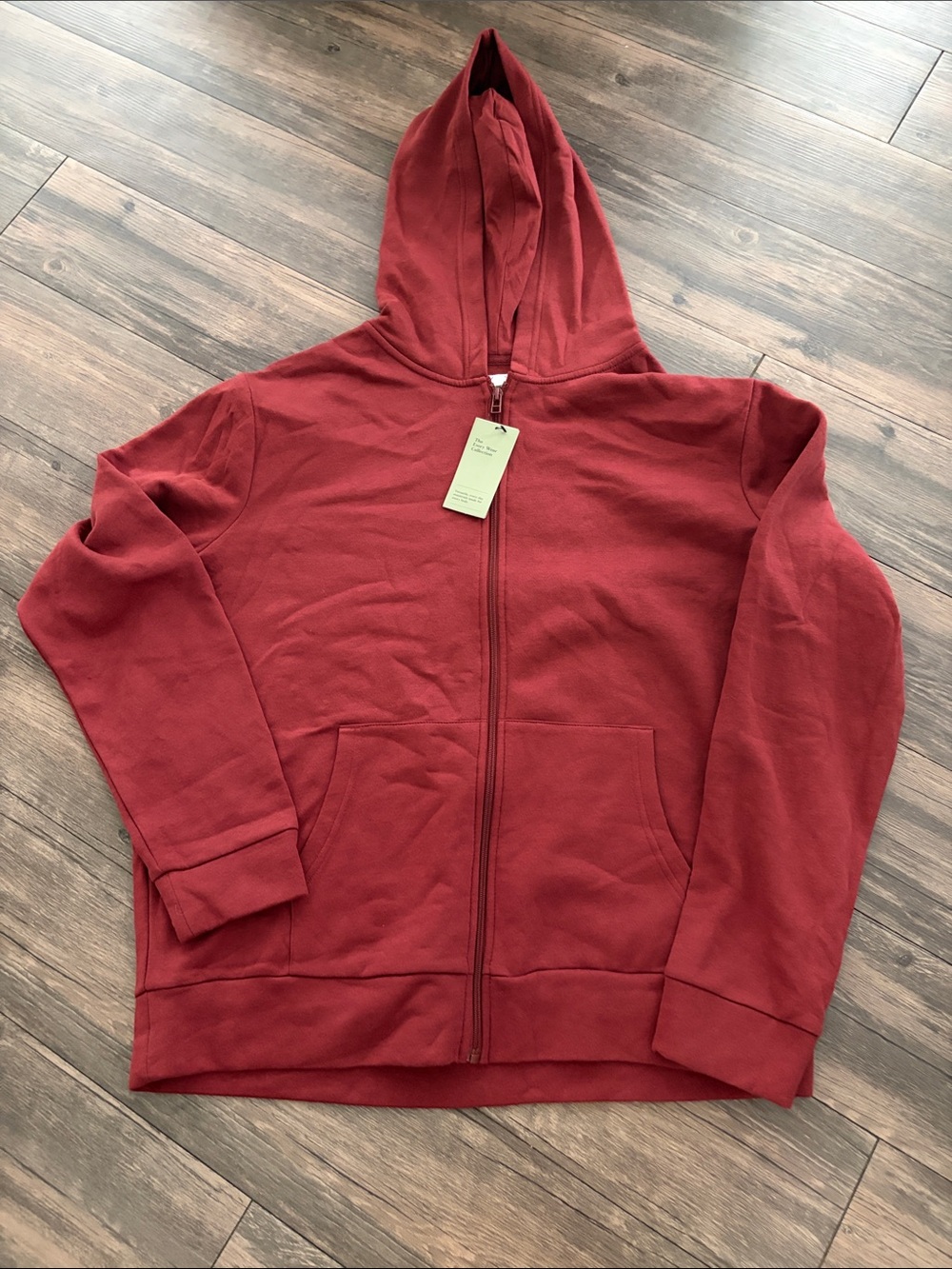 Goodfellow & Co Men's Hooded Zip Jacket in Brick Red